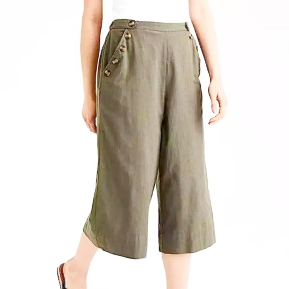 American Eagle - Olive Culotte Pants - Women's Medium - Picture 2 of 6